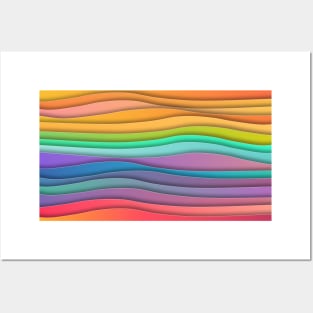 Colorful Rainbow Ocean Waves Posters and Art